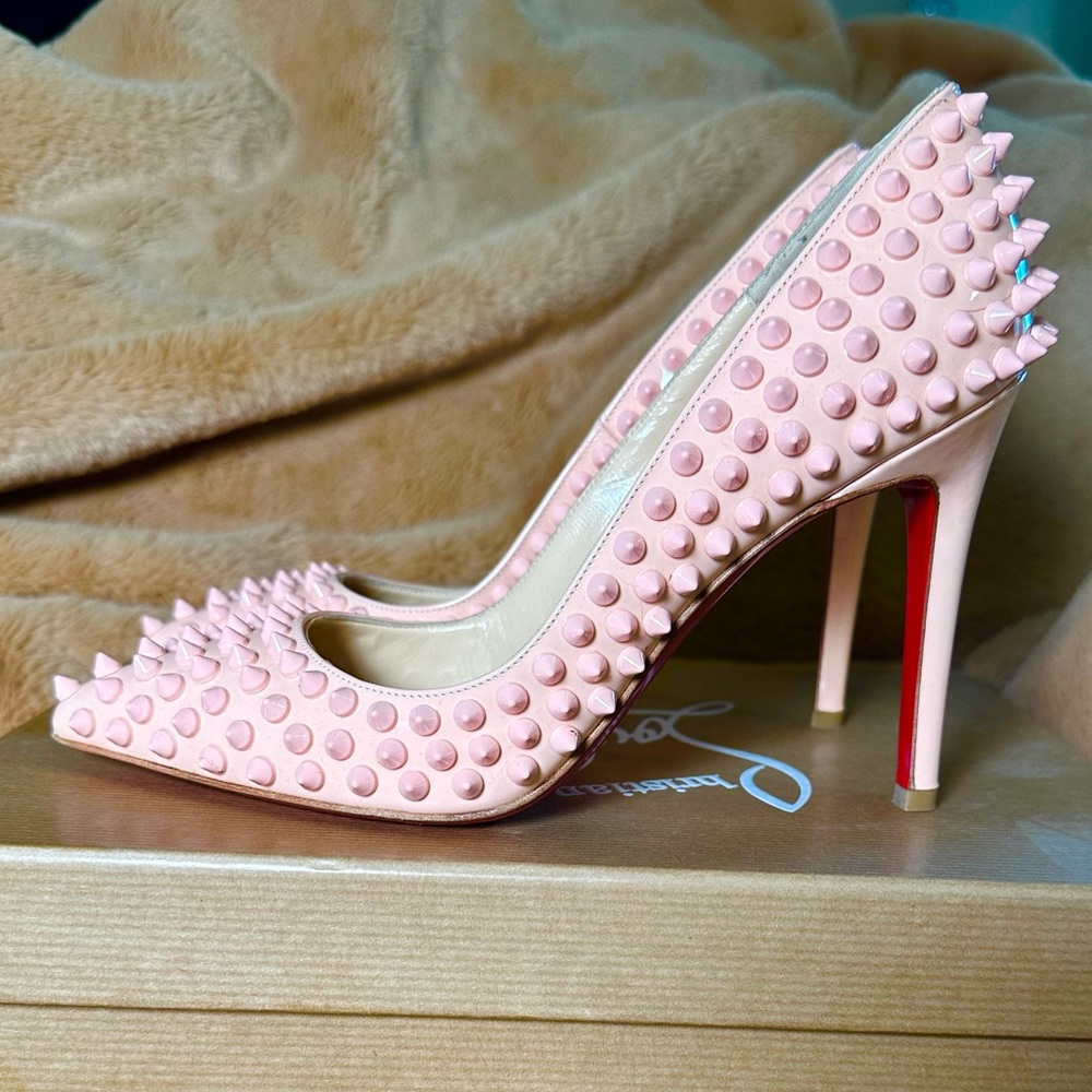 Christian Louboutin Pink Spiked Heels